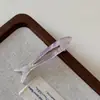 Presilha de Bico de Pato Oval Oca Pequena Elegante Grampo de Cabelo para Blogueira Presilha de Franja em Acetato Clipe Lateral com Etiqueta Dourada para Mulheres