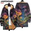 Chaqueta de Nuevo Estilo Transfronteriza con Patrones Multicolor, 37 Elementos, Cremallera, Cárdigan con Capucha, Abrigo de Algodón Polar Espeso de Invierno con Forro Amarillo
