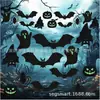 Novo Pingente de Morcego de Halloween Simulação Morcego Preto Pendurado Voando Decorações Temáticas de Halloween para Interior e Exterior