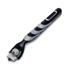 Aparelho de barbear manual de três lâminas para homens, aço inoxidável, cabeça de lâmina de aço fino substituível, suporte para aparelho de barbear facial