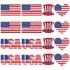 Set de Stickers del Día de la Independencia Americana de Amazon Suministros para Fiesta del Día Nacional Stickers de Tatuaje Bandera de Pentagrama Stickers para la Cara