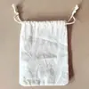Bolsas con cordón personalizadas de algodón y lino, Bolsas a prueba de polvo con cierre inteligente, Bolsas para ropa y suministros de hotel, Bolsas de tela para almacenamiento de cáscara de mandarina