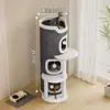 Nido para Gatos, Estructura para Trepar Gatos, Árbol para Gatos, Rascador para Gatos, Todo en Uno, Universal para Todas las Estaciones, Cubo Semicerrado Cálido de Invierno, Nido para Gatos de Doble o Triple Capa