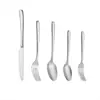 Procesamiento personalizado juego de cuchillo, tenedor y cuchara de acero inoxidable 410 cuchillo y tenedor de bistec para hotel vajilla americana juego de cinco piezas cuchara de postre