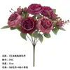 Flor artificial de peonía con núcleo de hortensia retro europea, ramo de simulación, venta al por mayor, decoración de escalera de boda, flor artificial, flor de seda