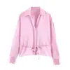 Para Comercio Exterior Transfronterizo Europeo y Americano Ropa de Mujer Aliexpress Más Vendido Moda de Verano Versátil Cinturón Delgado Textura de Satén de Seda Camisa