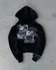 Moletom com Capuz Solto Estilo Dark Europeu e Americano Retro Streetwear Estilo Ins Y2K Gótico para Homens e Mulheres