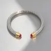 Pulsera de Acero Inoxidable Transfronteriza de Joyería Nuevo Estilo Pulsera de Cable de Acero Línea de Cuerda de Cable de Acero Acabado Cepillado Joyería Transfronteriza