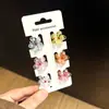 Color Caramelo Dopamina 2.5cm Cinco Agujeros Flor Cuadrada Perlada Iridiscente Macarrón Pinza para el Cabello Conjunto de Pasadores Coloridos