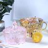 Prato de fruta de estilo europeu com base de cristal doméstico placa de doces criativo plástico de decoração de frutas fabricantes por atacado
