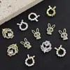 Accesorios Populares de Uñas Transfronterizos Celebridad de Internet Navidad de Gama Alta Corona de Navidad Moño para Uñas Aleación Accesorios para Uñas Super Brillantes