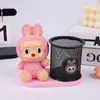 Contenedor de bolígrafos con forma de oso divertido moe, creativo, almacenamiento de papelería de escritorio, suministros de oficina para estudiantes, organizador, simple, práctico, capacidad