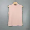 Colete de Verão sem Mangas com Gola Alta para Mulheres, Modelagem Justa, Versátil, Camiseta sem Mangas Preta de Caxemira com Máscara