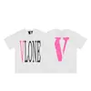 VLONE FOG Trendy Brand Big V Mother Logo Cherry Blossom Manga curta Esboço Bordado Lip Print Graffiti Print Camiseta