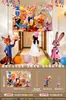 Decoración de Escena de Cumpleaños Lluvia de Globos para Cumpleaños Infantil Niño de 3 Años 2 Años Atmósfera de Ceremonia Tela Colgante para Niña Pequeña