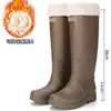 Novas galochas de chuva de cano alto da moda feminina para uso externo, galochas para adultos, sapatos impermeáveis antiderrapantes, botas de borracha resistentes ao desgaste para cozinha