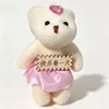 Urso de Pelúcia com Buquê de Desenho Animado Atacado, Boneca de Pelúcia Pequeno Pingente, Lembrancinha de Casamento, Presente de Casamento