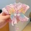 Goma para el Pelo de Mariposa con Borla de Encaje de Hada para Niñas, Accesorio de Alto Valor para Moño o Cola de Caballo