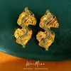 Pendientes de botón vintage de plata con diamantes y diseño plisado, exquisitos pendientes de estilo retro de nicho, sensación de lujo ligero y alta gama