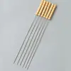 Fabricante de Espetos para Churrasco de Aço Inoxidável com Cabo de Madeira, Espetos Redondos Estendidos, Ferramentas para Espetos de Churrasco, Suprimentos para Espetos de Carne na Grelha, Espetos de Acampamento