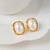 Pendientes de Perla de Nuevo Estilo, Lujo Ligero y Sensación de Alta Gama, Pendientes Navideños al por Mayor, Clips Metálicos Simples para Orejas, Aros para Orejas, Pendientes de Aro Lisos