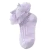 Meias Infantis, Meias de Renda para Meninas, Meias Brancas Respiráveis de Malha Fina para Dança de Verão, Meias de Algodão para Meninas Primavera e Outono