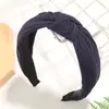 Diadema de punto de color sólido estilo coreano Duoling diadema ancha simple anudada accesorios para el cabello de tela para lavado de cara de mujer adulta