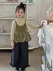 Beishang 2026 Outono Inicial Estilo Floresta Roupas Infantis Camisa para Meninas Top de Bebê Manga Longa Renda Bordada Jacquard Camisa de Boneca