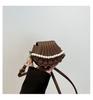Bolsa de Concha com Corrente de Pérolas Elegante Simples da Moda Estilo Coreano 2025 Novo Estilo Início do Outono Bolsa de Ombro Único Transversal Mulheres Estilo Coreano