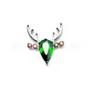 Pendientes de Ciervo de Navidad de Aleación de Titanio Astmf-136 Titanio G23 Rosca Interna Pendientes de Circonio Joyería para Piercing Cabeza