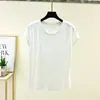 Nova Camiseta de Manga Curta com Gola Redonda de Modal para Verão, Camada Base para Mulheres, Fina, Solta, Emagrecedora e Versátil
