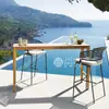 Mesas e Cadeiras para Pátio de Lazer ao Ar Livre Cadeiras para Pátio de Jardim Terraço de Hotel Bar Mesa Alta e Cadeiras Combinação de Móveis de Madeira Plástica