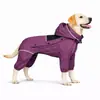 Impermeable para perro con capucha desmontable, chaqueta para perro de cuerpo entero para exteriores, a prueba de viento y nieve, adecuada para todas las estaciones
