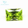 Retangular ângulo reto carro flor maçã verde zircão pedra nua pontiagudo fundo retangular fruta verde branco pedra anel CZ broca
