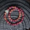 Pulseira Bodhi Roxa Ameixa Preta com Semente Original Raiz de Bodhi Círculo Duplo Portátil para Mulheres, Contas em Disco Estilo Étnico para Homens