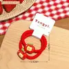 Novo Conjunto de Scrunchies Vermelhos Plissados de Ano Novo para Meninas, Corda de Cabelo Básica Versátil e Faixa de Cabelo