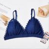 Cross-border triângulo francês copo sutiã sem fio de peito único tubo de alça top sexy renda beleza volta embrulhado peito roupas íntimas das mulheres