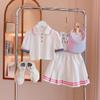Traje de Falda de Verano para Niñas Casual Nueva Moda Infantil Ropa Deportiva Camiseta POLO de Manga Corta de Verano para Bebé