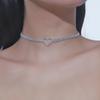 Temperamento Moda Simple Cadena de Garras Collar de Diamante Corazón para Mujer Atmósfera Ins Europea y Americana Collar Gargantilla