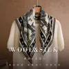 Bufanda de seda de jungla cálida en blanco y negro para otoño e invierno, versátil y elegante para ir al trabajo, hecha de seda y lana reales, para mujer