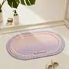 Alfombrilla de Piso de Lino y Barro de Diatomeas, Alfombrilla de Piso de Baño Estilo Crema, Absorbente de Agua para el Hogar, Secado Rápido, Alfombrilla Antideslizante para Pies, Alfombrilla para Puerta de Entrada