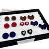 Pendientes de Terciopelo con Lazo de Corazón Geométrico Simple, Diseño de Nicho Lindo y de Moda, Pendientes de Moda Versátiles de Lujo Ligero