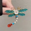 Horquilla de Estilo Étnico Imitación Azul Quemado Esmaltado de Libélula para Mujer, Exquisita Pinza Lateral de Estilo Nacional, Horquilla Rota, Accesorios para el Cabello de Cheongsam y Dinastía Han