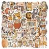50 Adesivos de animais pintados à mão Manual criativo para laptop Shell Shell para celular Adesivos transfronteiriços decorativos à prova d'água