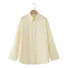 Roupas Femininas Transfronteiriças 2026 Moda Europeia e Americana Simples Solta Gola Polo de Botão Único Algodão Manga Longa Camisa para Mulheres M86959