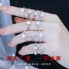 Anillo de Diamante Mosane de Plata s925 Clásico Seis Garras para Mujer Compromiso 1 quilate Anillo de Diamante Moissanita Abierto Regalo de San Valentín