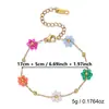 Pulsera de Flor Pequeña con Cuentas de Semilla de Colores Acero Inoxidable Chapado en Oro de 18 Quilates Pulsera de Cuentas Estilo Europeo y Americano ins Joyería de Capas para Mujer Transfronteriza