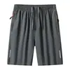 Shorts Masculinos de Primavera Transfronteiriços Largos Retos Pretos de Comprimento Médio para Uso Casual ao Ar Livre Tamanho Plus