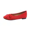 Zapatos planos rojos estilo ballet francés para mujer, nueva colección 2026, impresionantes zapatos sin cordones de punta fina con suelas suaves, bailarinas suaves y elegantes