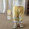 Ropa para Niños Zhe Li Pantalones para Niñas Verano Estilo Delgado 2026 Casual para Niños Pantalones Anti-Mosquitos Pantalones de Pierna Ancha Clase a Pantalones Cortos para Bebé
